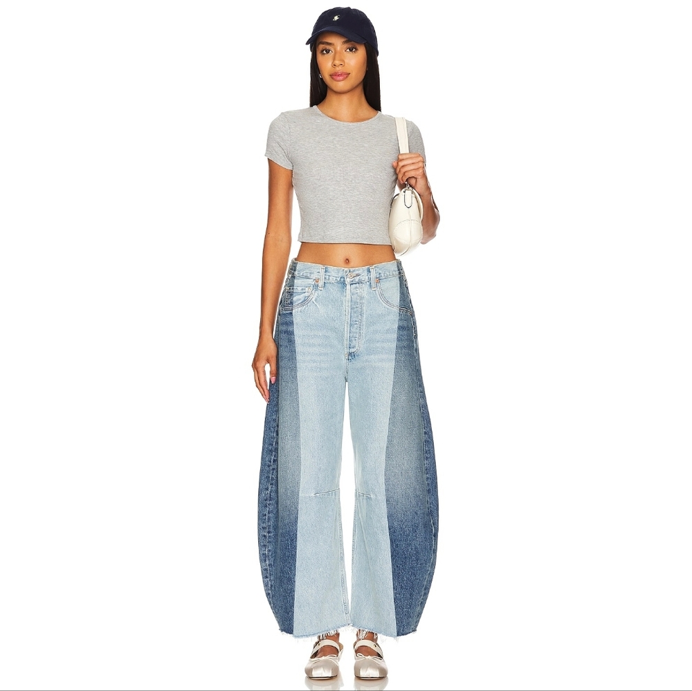Citizens of Humanity Pieced Horseshoe Wide-Leg Baggy Patchwork Jeans